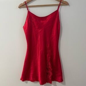 Y2K Vintage Victorias Secret Red Lace Slip Dress size Medium